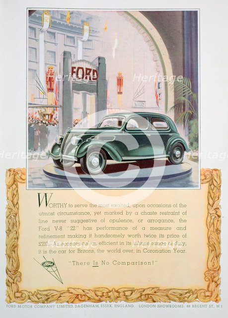 Advert for the Ford V8 22 motor car, 1937. Artist: Unknown
