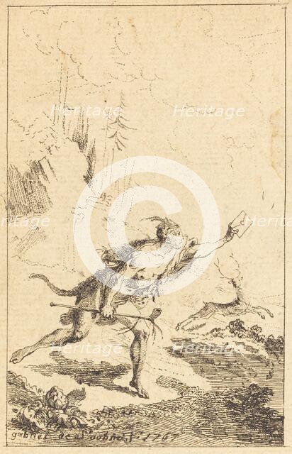 Envoy to M. de Saint-Denis by M. de Belle-Isle, Prisoner [left], 1767. Creator: Gabriel de Saint-Aubin.