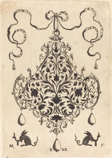 Large Pendant, Ornamental Foliage Design, 1596. Creator: Daniel Mignot.