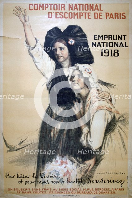 'Comptoir National d'Escompte de Paris', French World War I poster, 1918. Artist: Auguste Leroux