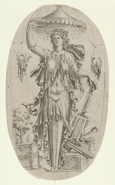 Term in the Form of a Woman with Musical Instrument, 1535-55. Creator: Jean Mignon.