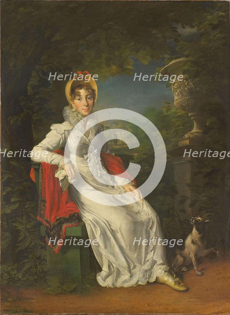 Caroline Bonaparte (1782-1839), Queen of Naples and Sicily, in the Bois de Boulogne, 1820-1830. Artist: Gérard, François Pascal Simon (1770-1837)