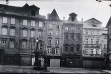 The front of a pharmacy in a cobbled square in Prague, c1890s. Creator: Zikmund Reach.