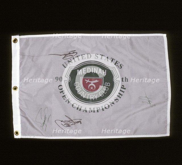 Autographed hole flag from the US Open, 1990. Artist: Unknown