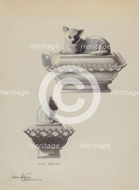 Covered Dish (Cat), c. 1936. Creator: James Vail.