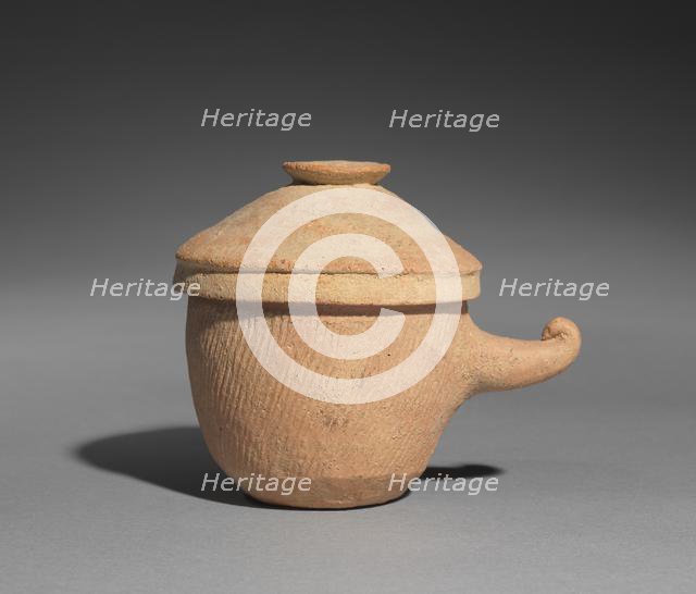 Lidded Jar with Horn Handle, 400s-500s. Creator: Unknown.