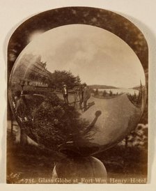 Glass Globe at Fort William Henry Hotel, New York, c.1885. Creator: Seneca Ray Stoddard.