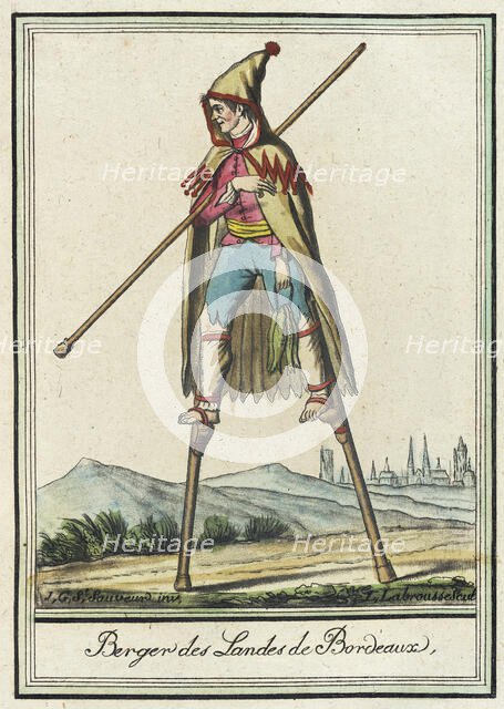 Costumes de Différent Pays, 'Berger des Landes de Bordeaux', c1797. Creators: Jacques Grasset de Saint-Sauveur, LF Labrousse.