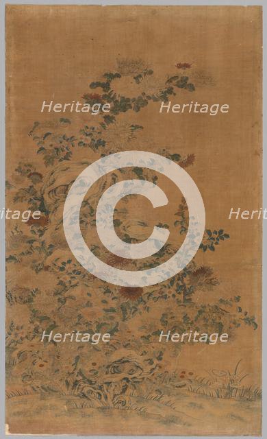 Ko Ssu Panel: Rocks and Chrysanthemums, 1700s - 1800s. Creator: Unknown.
