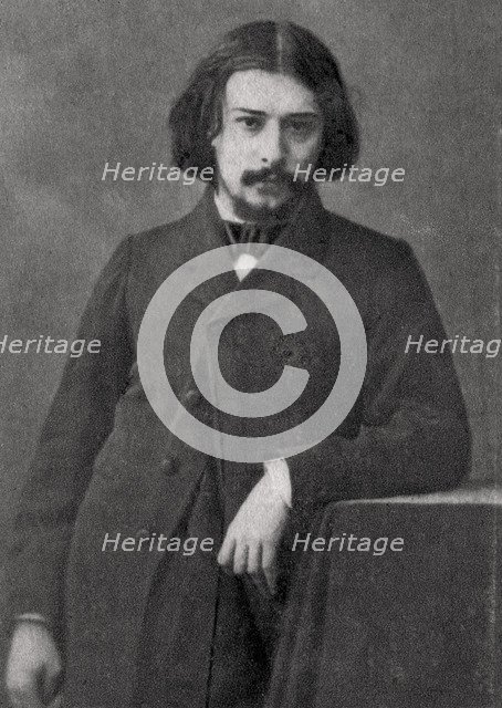 Alphonse Daudet, French novelist, 1869. Artist: Unknown