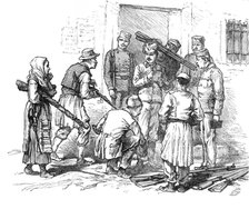 Sketches of the Insurrection in Servia; Receiving the Weapons given up, 1883. Creator: Unknown.