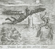 The Fall of Icarus, published 1606. Creators: Antonio Tempesta, Wilhelm Janson.