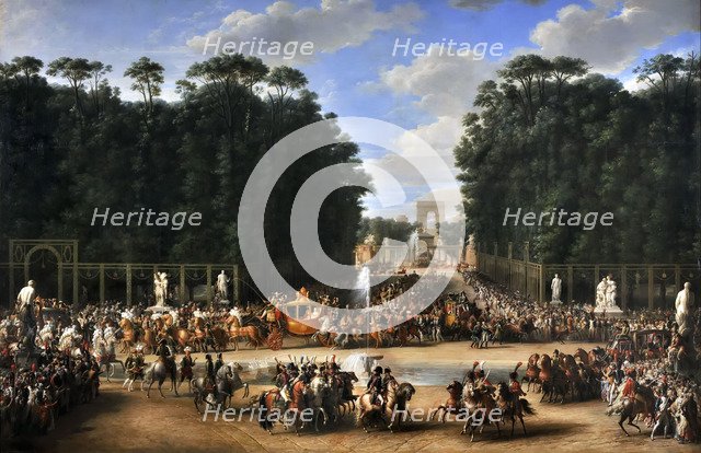 The marriage procession of Napoleon I and Marie-Louise crossing the Jardin des Tuileries on 2nd Apri Artist: Garnier, Étienne-Barthélémy (1759-1849)