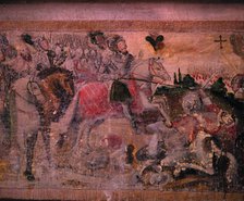 Battle of Las Navas de Tolosa (1212), mural Painting in the choir of Church of the the Royal Mona…