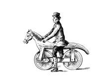 Primitive bicycle, a form of 'dandy horse', c1818. Artist: Unknown