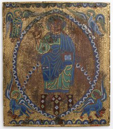 Plaque of Christ in Majesty, French, 12th-13th century. Creator: Unknown.