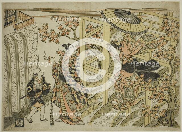 Girl Leaping from Kiyomizu Temple, c. 1765. Creator: Torii Kiyotsune.