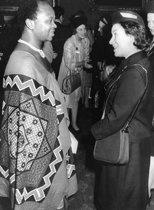Princess Margaret talks to R.M. Shabalala at a Girl Guides Association event, 1974. Artist: Unknown