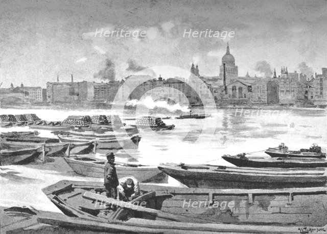 'St. Paul's Cathedral from the South Bank of the River', 1891. Creator: William Luker.