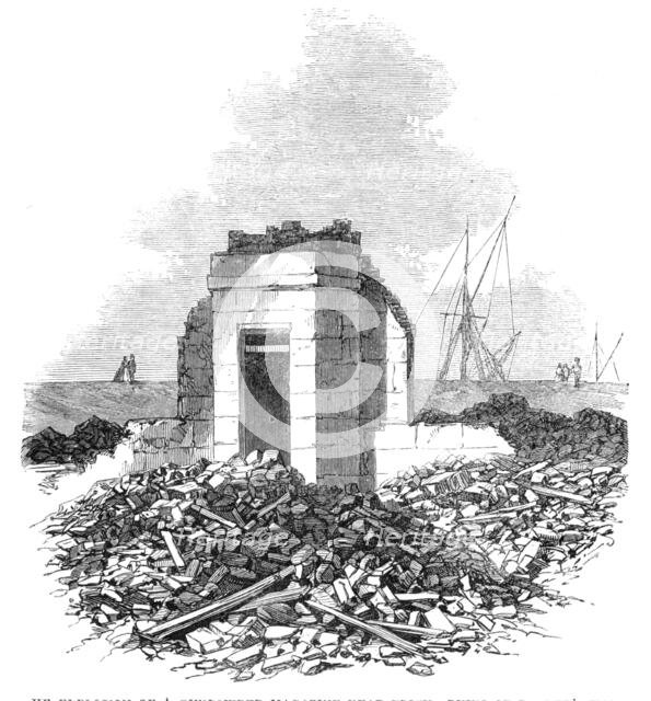 The explosion of a gunpowder magazine near Erith: ruins of Rayner’s house, 1864. Creator: Unknown.