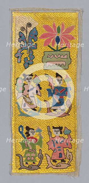 Panel (Dress Fabric), China, Qing dynasty (1644-1911), 1875/1900. Creator: Unknown.