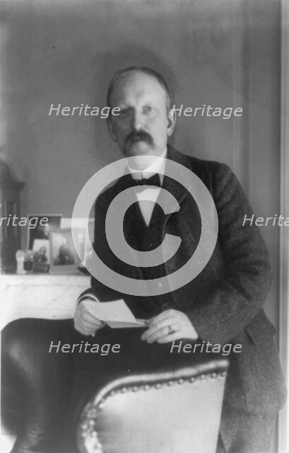 William Woodville Rockhill, half-length portrait, standing, facing left, between 1890 and 1910. Creator: Frances Benjamin Johnston.