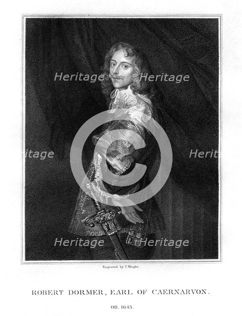 Robert Dormer, 1st Earl of Carnarvon, Royalist soldier, (1828).Artist: T Wright