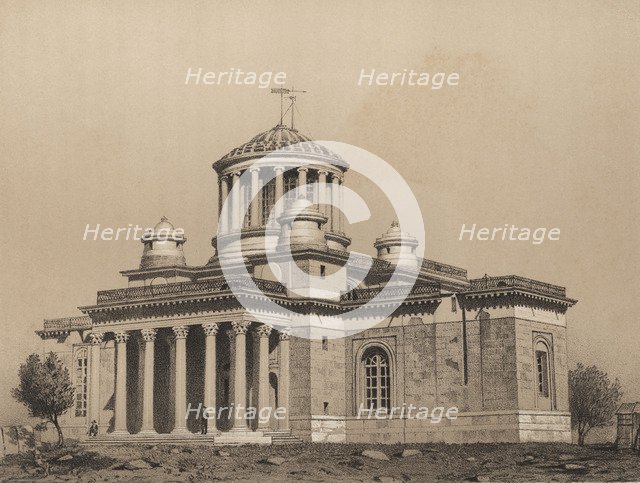 National Astronomical Observatory of Spain, built in 1790 by order of Charles III, engraving 1870.