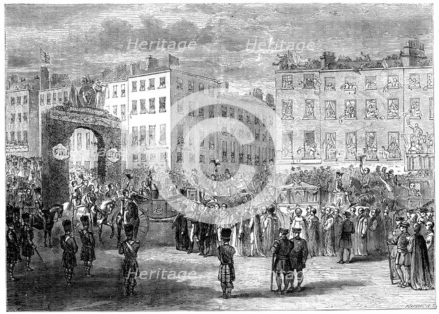Entry of King George IV into Dublin, 1820s.Artist: Pearson