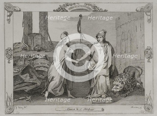 Treaty of San Ildefonso, (August 19, 1796), 1851.  Creator: Unknown.