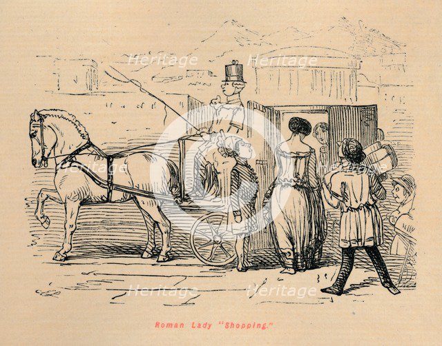 'Roman Lady Shopping', 1852. Artist: John Leech.