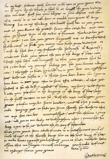 Letter from Queen Catherine of Aragon to her husband Henry VIII, 16th September 1513.Artist: Catherine of Aragon