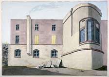 Rear view of Barber Surgeons' Hall, Monkwell Street, City of London, c1800.                          Artist: Anon