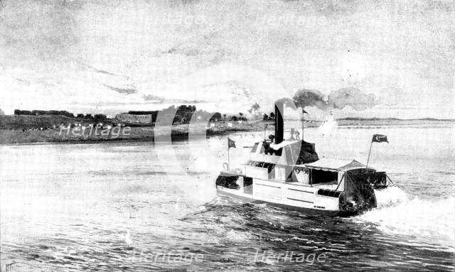The Soudan Advance: Commander the Hon. C. Keppel,...on his gun-boat the "Zaffir"...at Shendy, 1898. Creator: H. T..