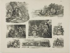 Sheet of Sketches, 1829. Creator: Auguste Raffet.