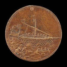 Galley and Small Boat [reverse], 1541. Creator: Leone Leoni.