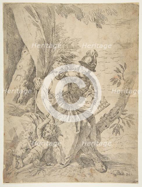 Mars, Venus and Cupid, ca.1637-1639. Creator: Simone Cantarini.