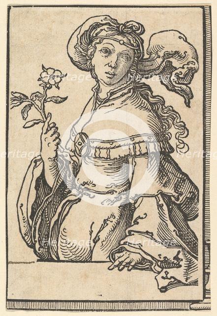 Erythrean Sibyl, from the series of Sibyls, ca. 1530. Creator: Lucas van Leyden.