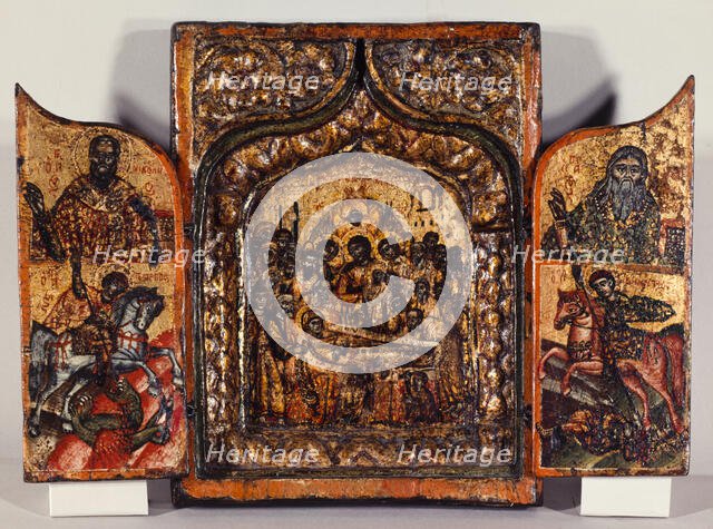 Triptych of the Dormition of the Virgin, c.1700. Creator: Greek School.