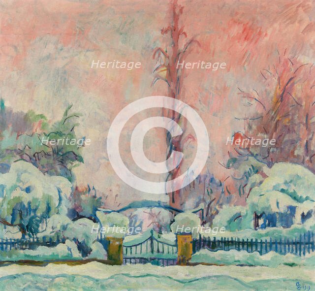 Nevicata, snowfall, 1919. Creator: Giacometti, Giovanni (1868-1933).