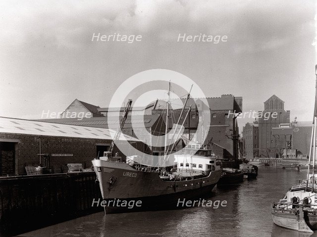 A Dutch coaster at Hull docks, Yorkshire, 1966. Artist: Unknown