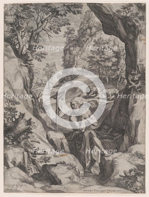 St Jerome Penitent in the Wilderness, 1573. Creator: Cornelis Cort.