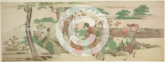 Women and children out for a picnic, Japan, n.d. Creator: Hokusai.