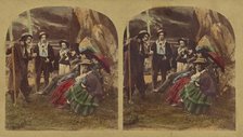 Genre scene: well-dressed group talking to a peasant, about 1865. Creator: London Stereoscopic & Photographic Co.