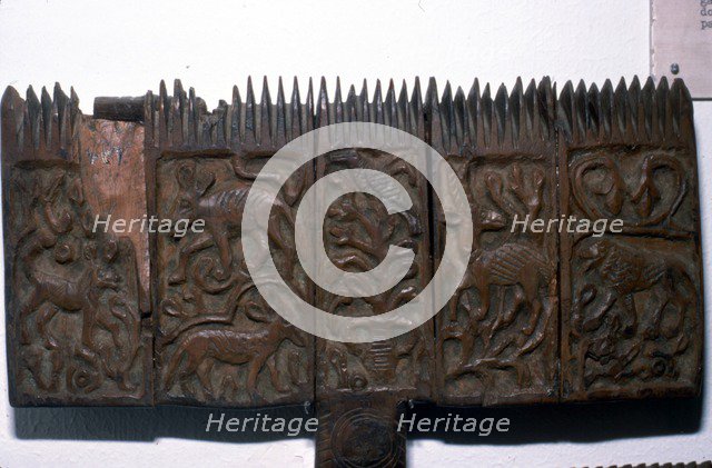 Coptic woodcarving with animals, 6th-7th century. Artist: Unknown.