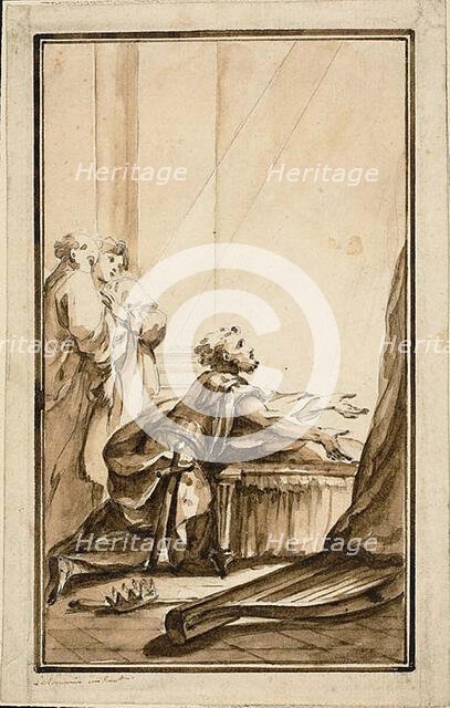 King David Kneeling in Penitence, n.d. Creator: Louis-Joseph Le Lorrain.