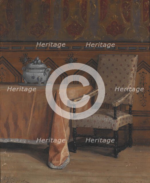 Gripsholm castle, council hall, 1878. Creator: Oscar Bjorck.