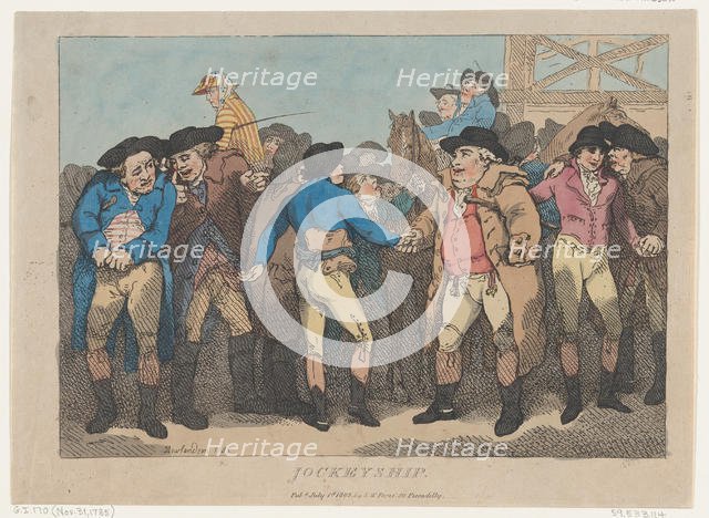 Jockeyship, July 1, 1802., July 1, 1802. Creator: Thomas Rowlandson.