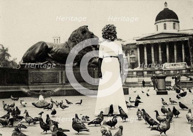 Sheila Legge as Surrealist "Phantom", Trafalgar Square, London, 11 June 1936, 1936. Creator: Cahun, Claude (1894-1954).