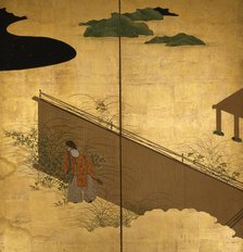 Six-fold screen depicting tales of Ise, 1617-1691. Creator: Tosa Mitsuoki.